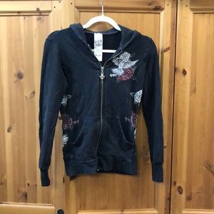 Crash & Burn, Bedazzled Zipper Hoodie